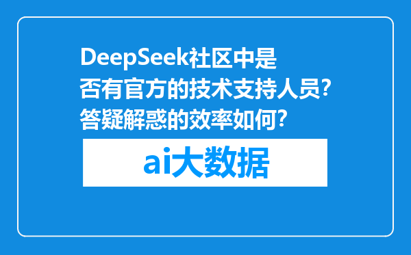 DeepSeek社区中是否有官方的技术支持人员？答疑解惑的效率如何？