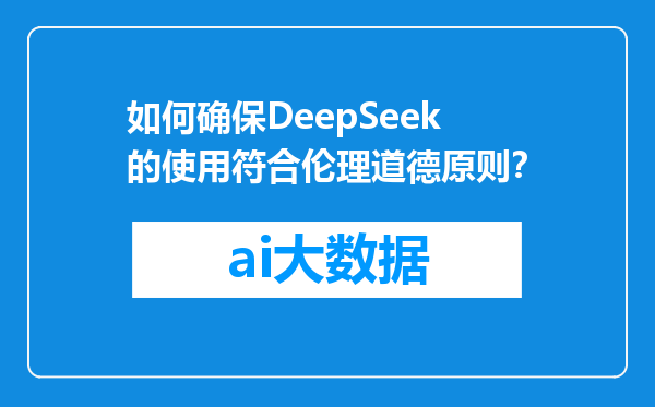 如何确保DeepSeek的使用符合伦理道德原则？