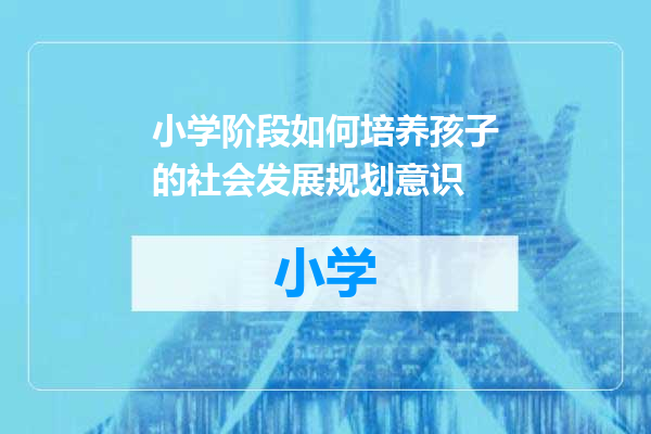 小学阶段如何培养孩子的社会发展规划意识