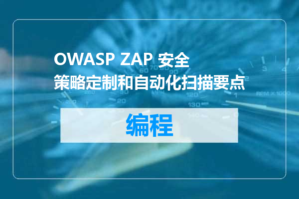 OWASP ZAP 安全策略定制和自动化扫描要点