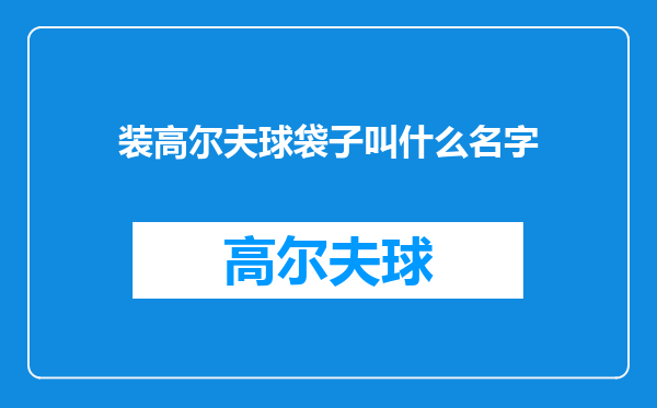 装高尔夫球袋子叫什么名字