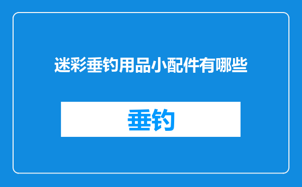 迷彩垂钓用品小配件有哪些