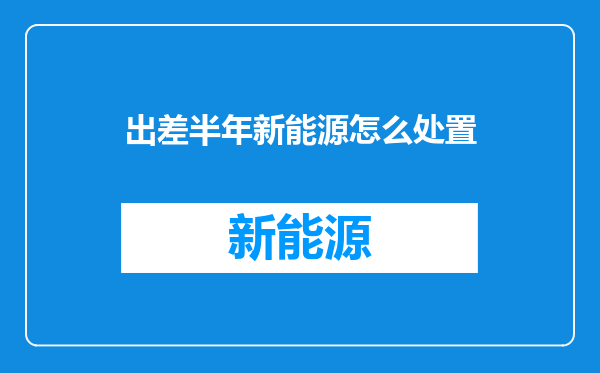 出差半年新能源怎么处置