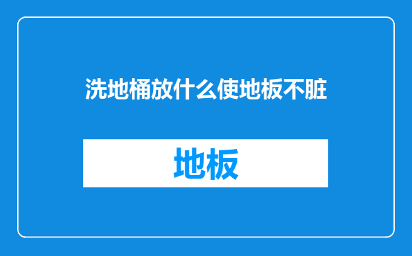洗地桶放什么使地板不脏