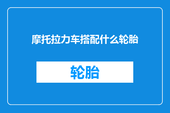 摩托拉力车搭配什么轮胎