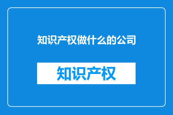 知识产权做什么的公司