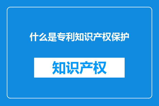 什么是专利知识产权保护