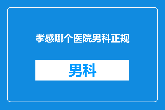 孝感哪个医院男科正规