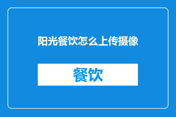 阳光餐饮怎么上传摄像