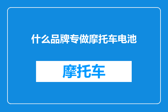 什么品牌专做摩托车电池