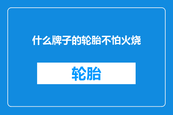 什么牌子的轮胎不怕火烧