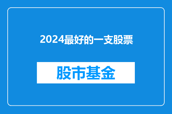 2024最好的一支股票