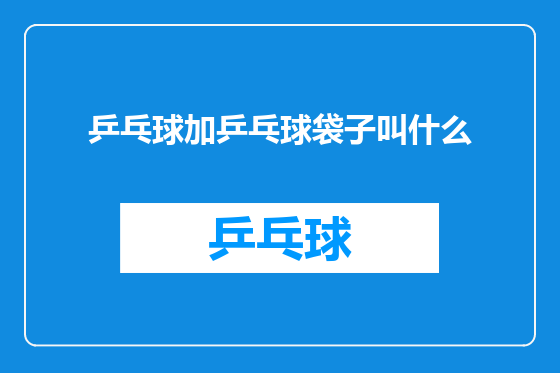 乒乓球加乒乓球袋子叫什么