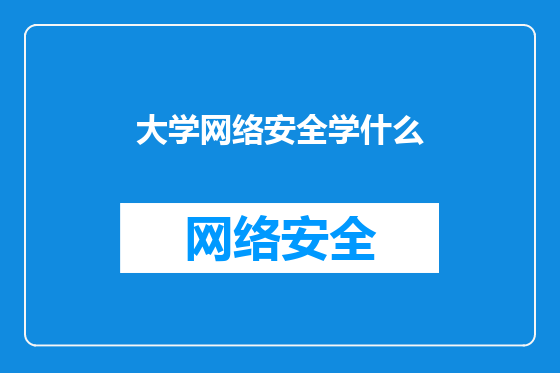 大学网络安全学什么