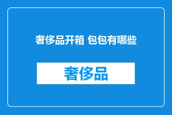 奢侈品开箱 包包有哪些