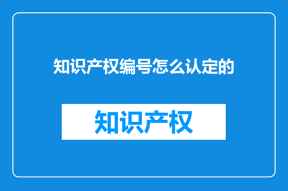 知识产权编号怎么认定的