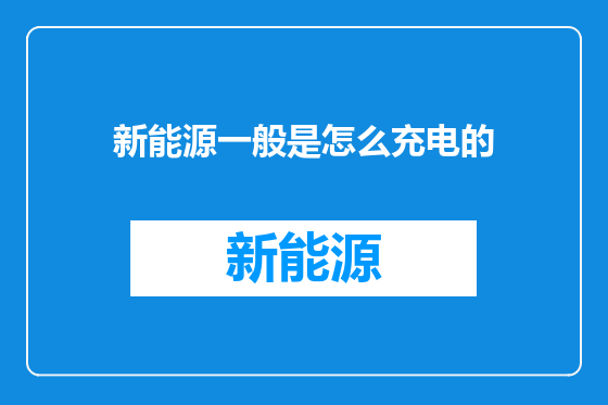 新能源一般是怎么充电的