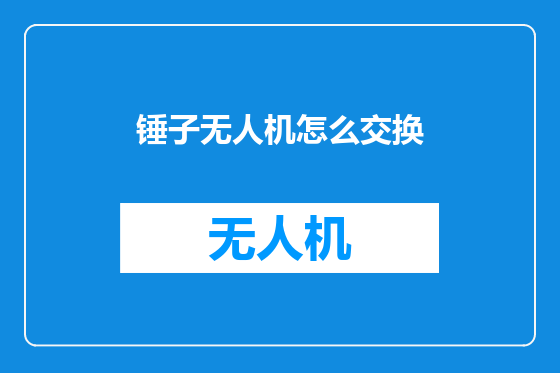 锤子无人机怎么交换