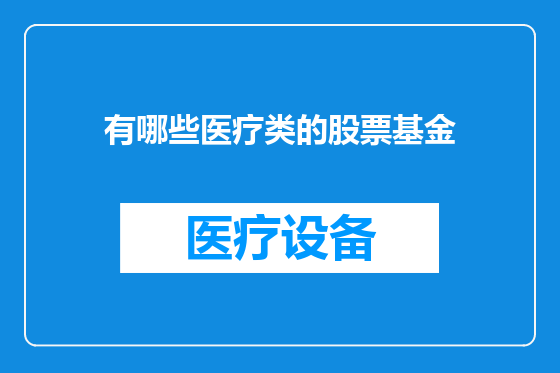 有哪些医疗类的股票基金