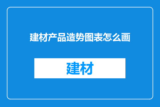 建材产品造势图表怎么画