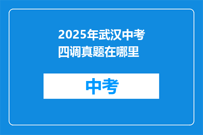 2025年武汉中考四调真题在哪里