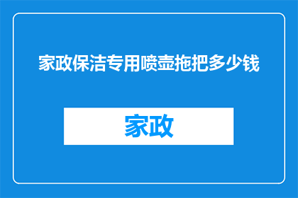 家政保洁专用喷壶拖把多少钱
