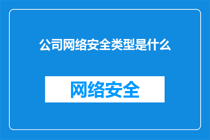 公司网络安全类型是什么