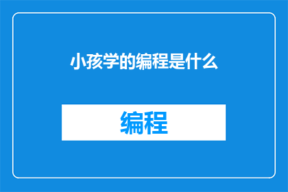 小孩学的编程是什么