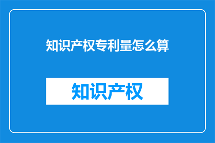 知识产权专利量怎么算