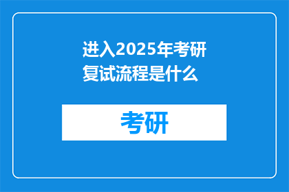 进入2025年考研复试流程是什么