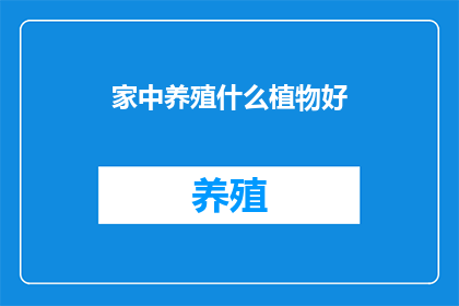 家中养殖什么植物好