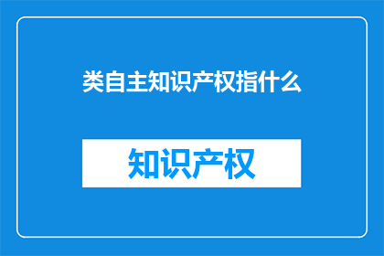 类自主知识产权指什么