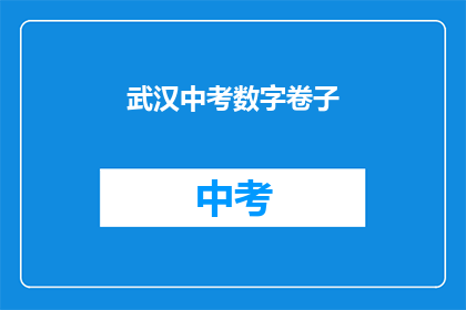 武汉中考数字卷子