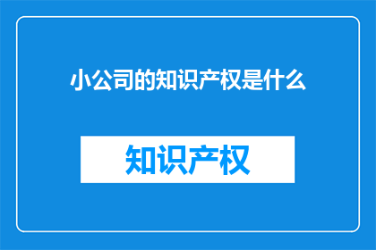 小公司的知识产权是什么(小公司如何保护其知识产权？)