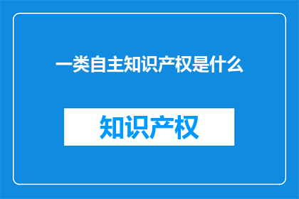 一类自主知识产权是什么