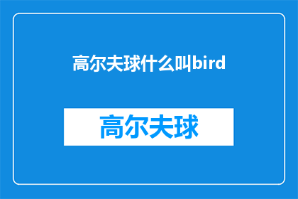 高尔夫球什么叫bird(高尔夫球中的bird是什么意思？)