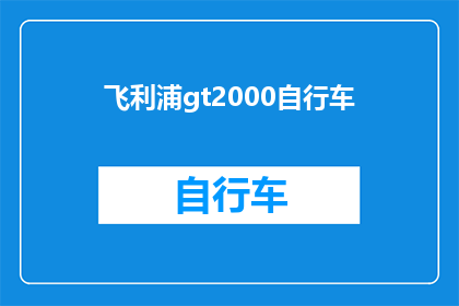 飞利浦gt2000自行车