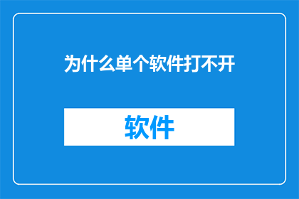 为什么单个软件打不开(为何单个软件无法启动？深入探究背后的原因与解决策略)