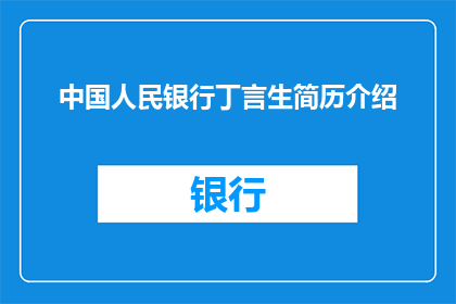 中国人民银行丁言生简历介绍(中国人民银行高级官员丁言生的个人履历与成就如何？)