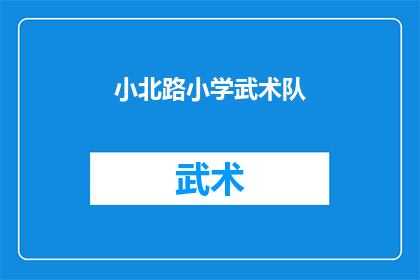 小北路小学武术队(小北路小学武术队：探索武术的奥秘，培养孩子的勇气与毅力)