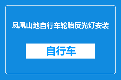 凤凰山地自行车轮胎反光灯安装(如何为凤凰山地自行车安装反光灯？)