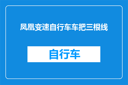 凤凰变速自行车车把三根线(凤凰变速自行车车把三根线：您是否了解其重要性？)