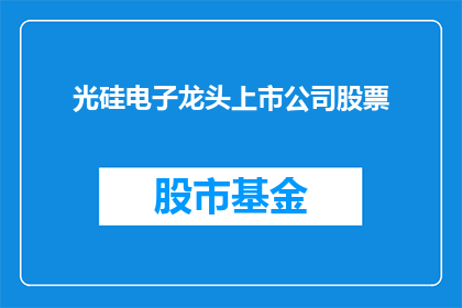 光硅电子龙头上市公司股票(光硅电子行业领军企业，其上市股票的表现如何？)