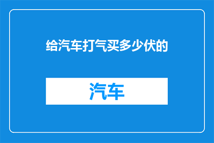 给汽车打气买多少伏的(汽车打气时，您应该选择多少伏的电压？)