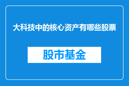 大科技中的核心资产有哪些股票(哪些股票是大科技领域的核心资产？)