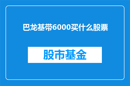 巴龙基带6000买什么股票(巴龙基带6000的投资者应该购买哪些股票？)