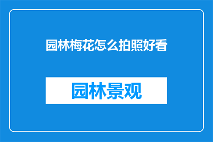 园林梅花怎么拍照好看(如何拍出园林中梅花的迷人风采？)
