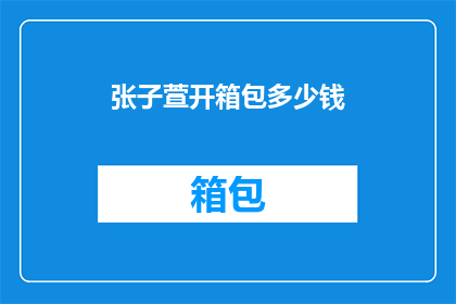 张子萱开箱包多少钱(张子萱开箱包的价格是多少？)