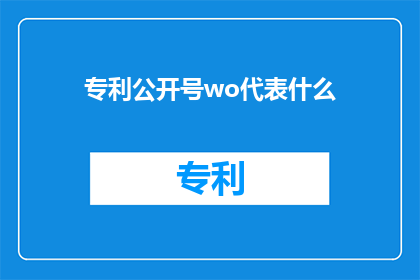 专利公开号wo代表什么(专利公开号wo代表什么？)