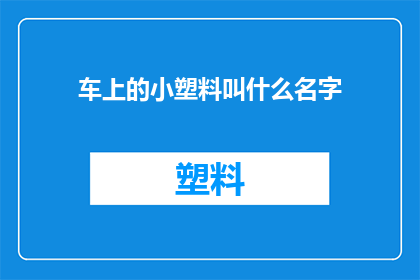 车上的小塑料叫什么名字(车上的小塑料叫什么名字？)